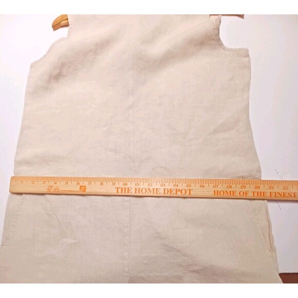 Eileen Fisher Women's Beige 100% Organic Linen Sleeveless Romper Size S/P - Picture 7 of 10